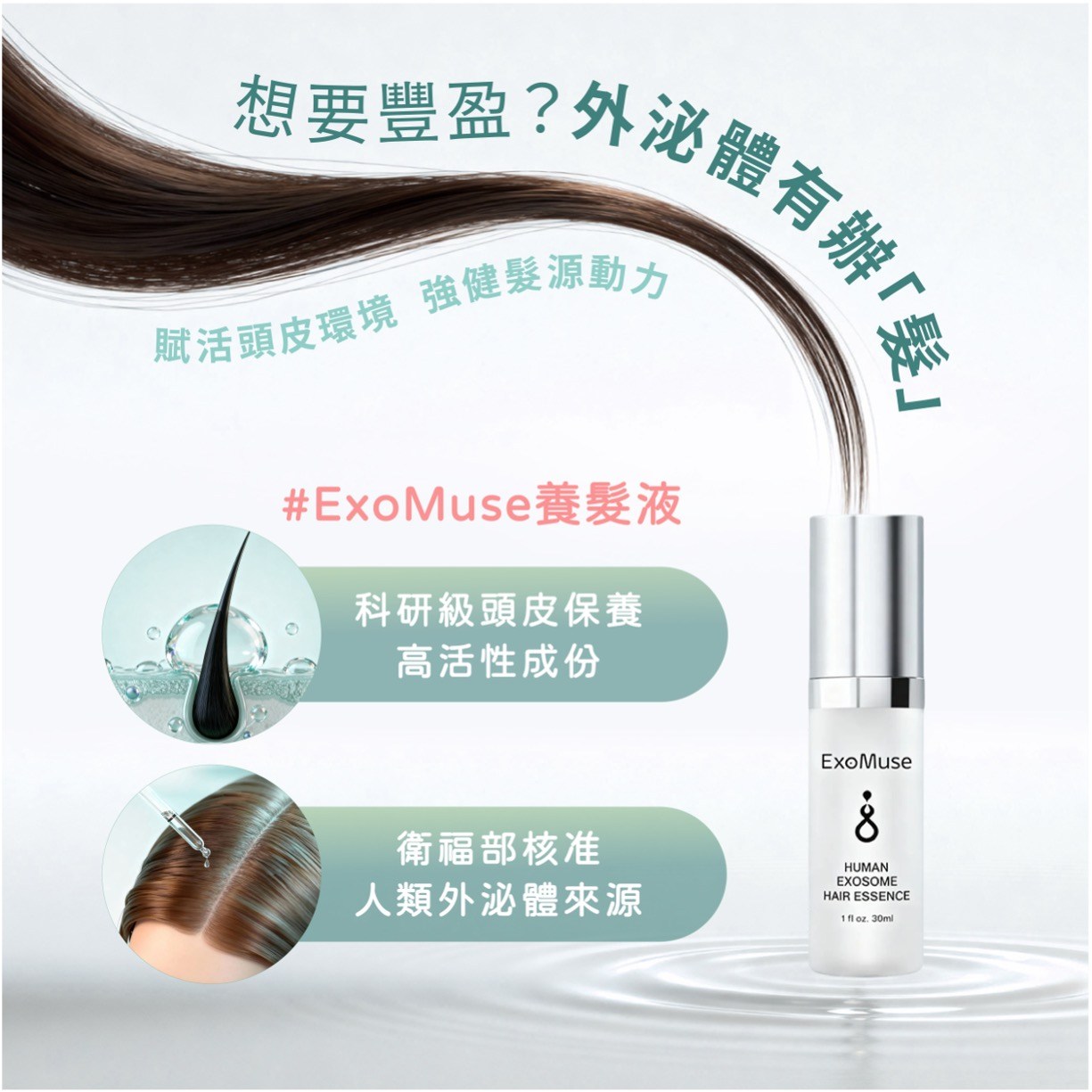 想要豐盈?外泌體有辦髮，賦活頭皮環境，強健髮源動力